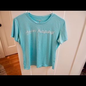 Brooks Light Blue “Run Happy” Athletic T-Shirt